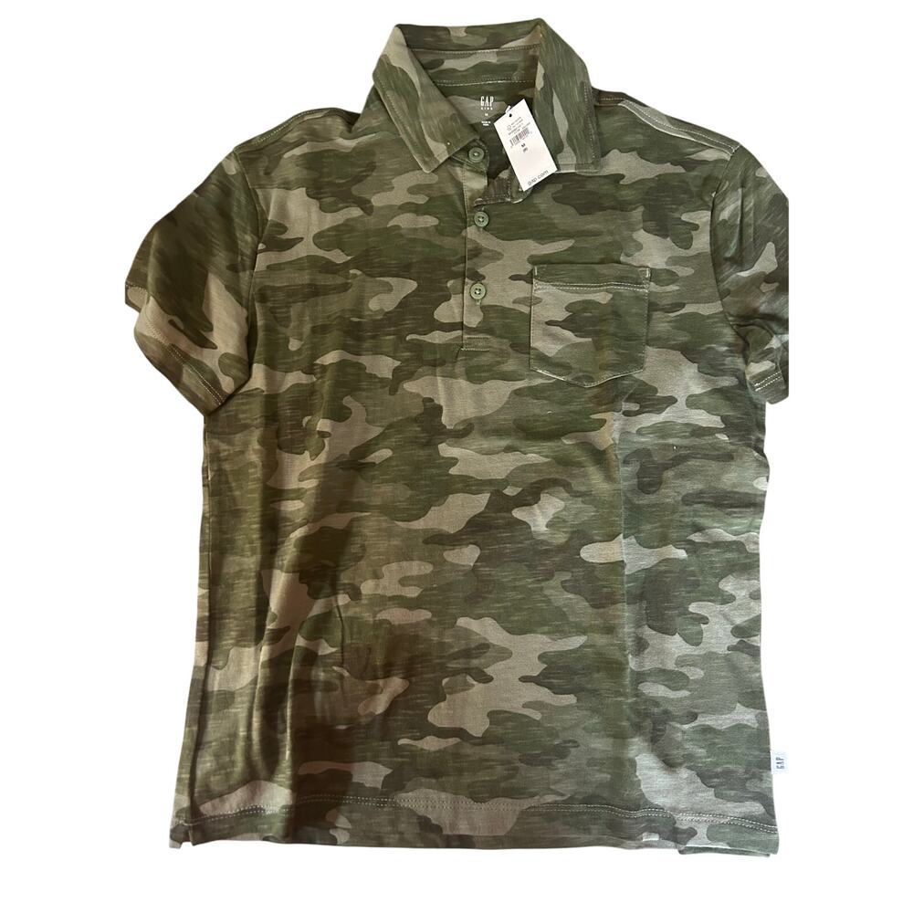 NEW Gap Green camo polo shirt medium